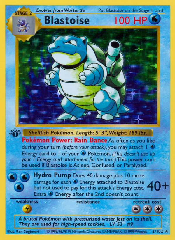 Blastoise 2 (Base 1999) Pokemon Card