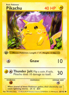 Pikachu card for Base Set