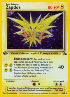 Zapdos card for Fossil