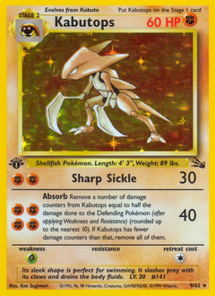 Kabutops card for Fossil