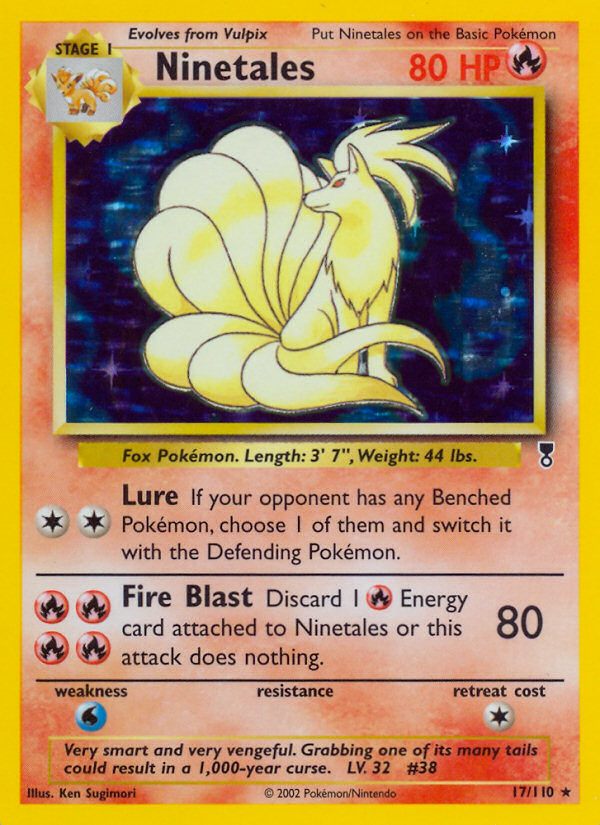 Ninetales 17 Legendary Collection 2002 Pokemon Card