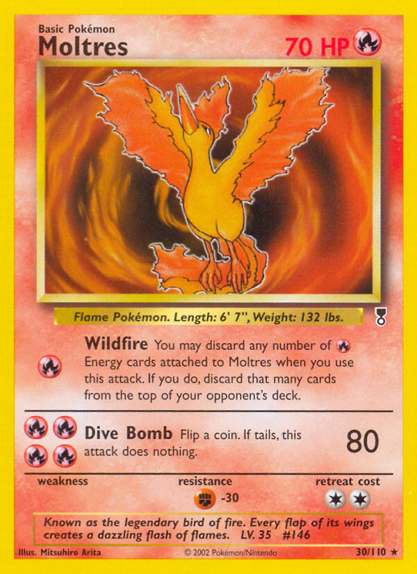 Moltres 30 Legendary Collection 2002 Pokemon Card