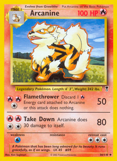 Arcanine card for Legendary Collection