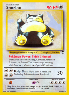 Snorlax card for Legendary Collection