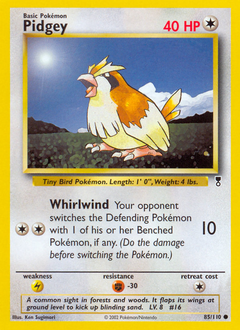 Pidgey card for Legendary Collection