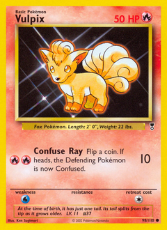 Vulpix card for Legendary Collection