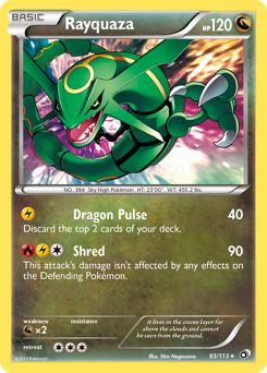 Rayquaza card for Legendary Treasures