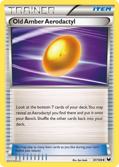 Old Amber Aerodactyl card for Dark Explorers
