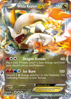 White Kyurem-EX card for Boundaries Crossed