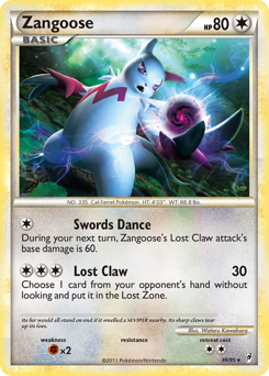 Zangoose card for Call of Legends