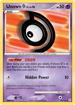 Unown D card for Diamond & Pearl