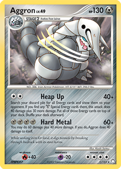 Aggron card for Mysterious Treasures