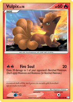 Vulpix card for Mysterious Treasures