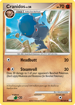 Cranidos card for Mysterious Treasures