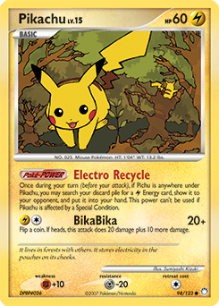 Pikachu card for Mysterious Treasures