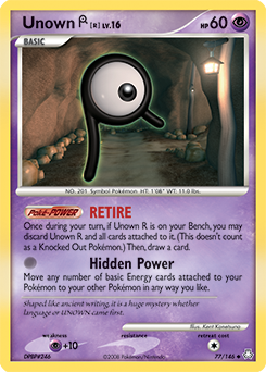 Unown R card for Legends Awakened