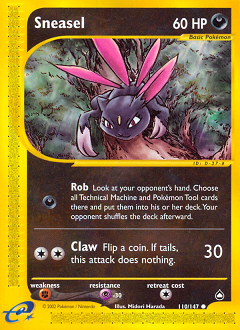 Sneasel card for Aquapolis