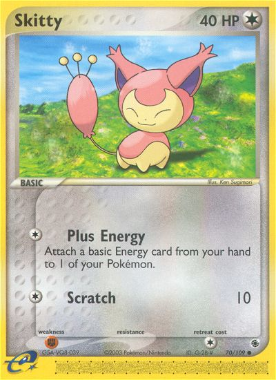 Skitty 70/109 [reversed holofoil] Pokémon kaart