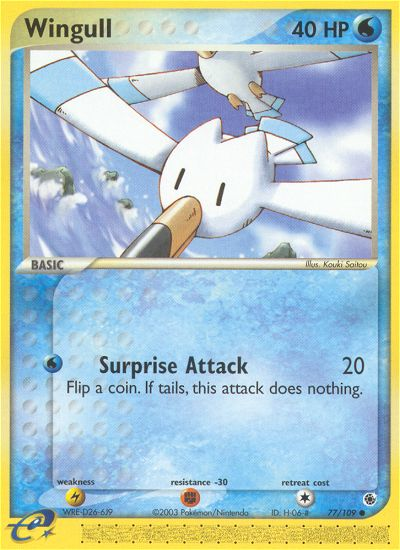 Wingull 77/109 Pokémon kaart