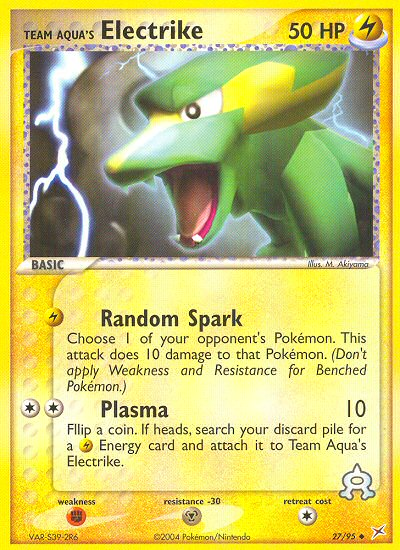 electrike pokemon card price Vintage Uncommon - EX Ruby & Sapphire Non-holo 30/109 - LP Colorless Quick Attack (10+) Flip a coin Electrike Card Prices & Value
