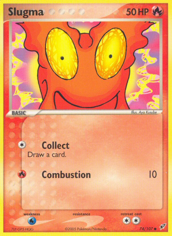 slugma pokemon card value Basic HP 80 Live Coal Flare Rarity Red Colorful Pokmon Colorless Flare (30) Weakness Water 2 Resistance None None Retreat Cost Slugma 74/107 - Worlds Championships