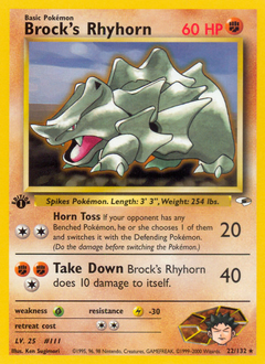 Brock’s Rhyhorn card for Gym Heroes