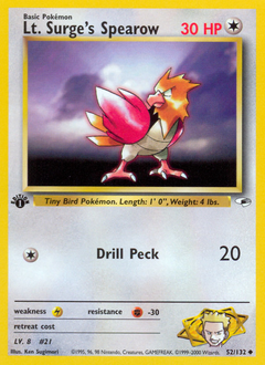 Lt. Surge’s Spearow card for Gym Heroes