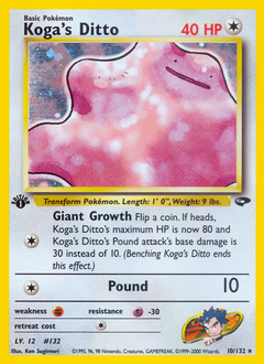 Koga’s Ditto card for Gym Challenge