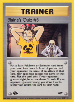 Blaine’s Quiz #3 card for Gym Challenge