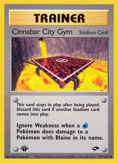 Cinnabar City Gym card for Gym Challenge