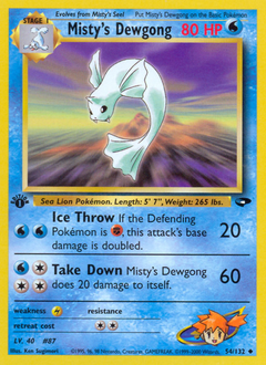 Misty’s Dewgong card for Gym Challenge