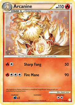 Arcanine card for HeartGold & SoulSilver