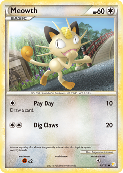 Meowth card for HeartGold & SoulSilver