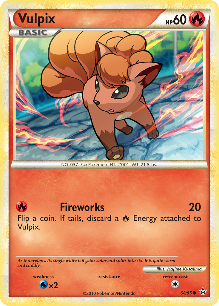 Vulpix 68 HS Unleashed 2010 Pokemon Card