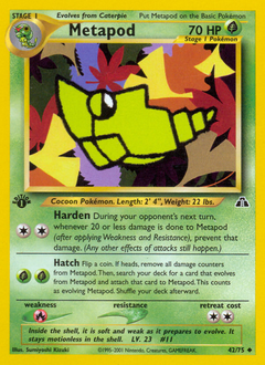 Metapod card for Neo Discovery