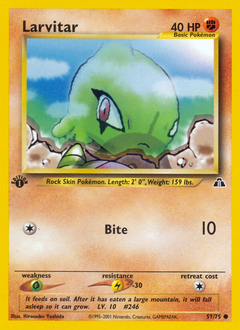 Larvitar card for Neo Discovery