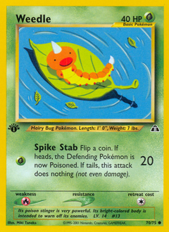 Weedle card for Neo Discovery