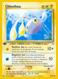 Chinchou card for Neo Revelation
