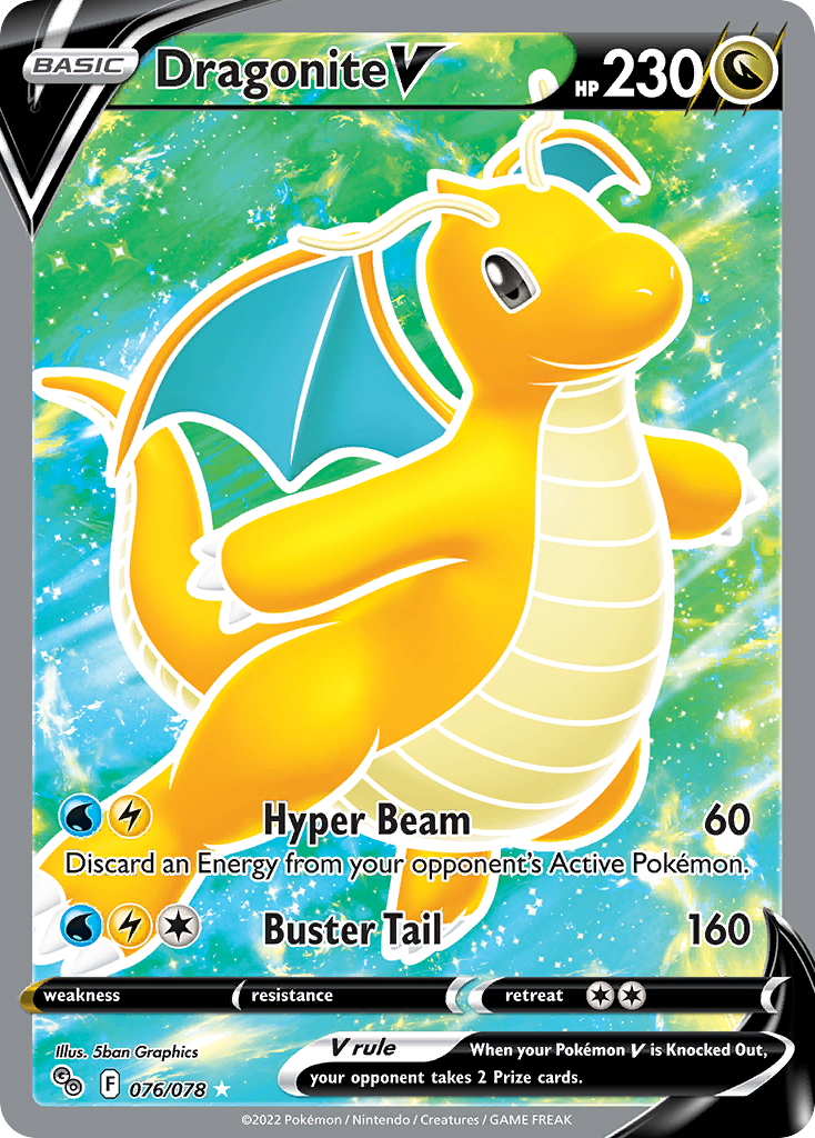 Dragonite V 76/78 Pokémon kaart
