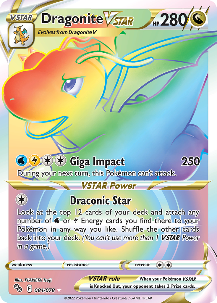 Dragonite VSTAR 81/78 Pokémon kaart