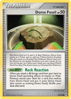 Dome Fossil card for Arceus