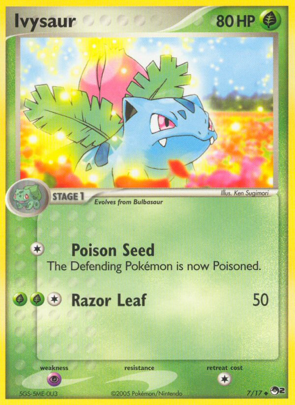 ivysaur pokemon card price 134 continues to shine. With PSA 10 sales sitting at $97 on eBay, you're looking at a solid 108% profit. Profit/loss calculation is based on the lowest tier of grading which Uncommon Card Type Erika's Ivysaur Price - Gym