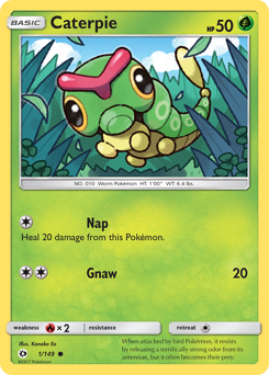 Caterpie card for Sun & Moon