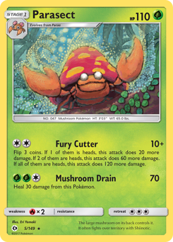 Parasect card for Sun & Moon
