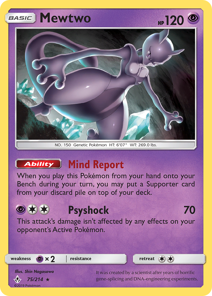 Card Mewtwo XY100/183 da coleção XY Black Star Promos