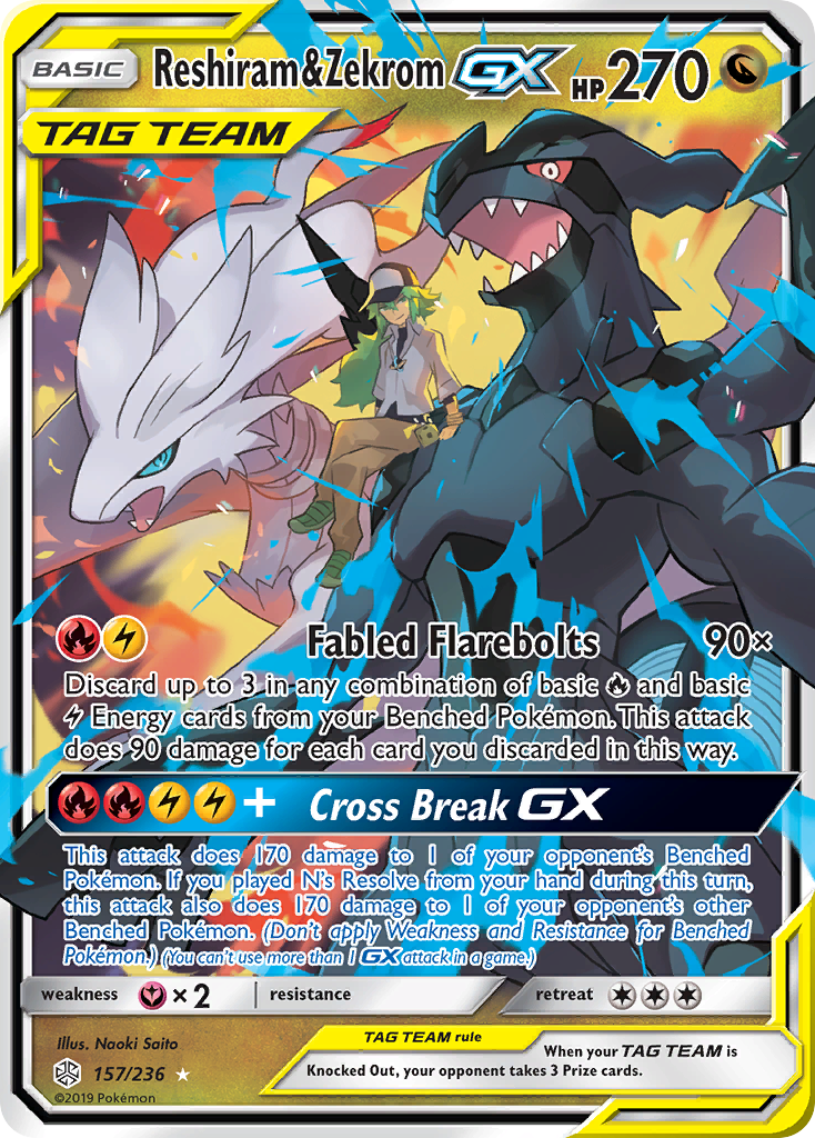 Reshiram & Zekrom GX - Cosmic Eclipse - Pokemon Card Prices & Trends