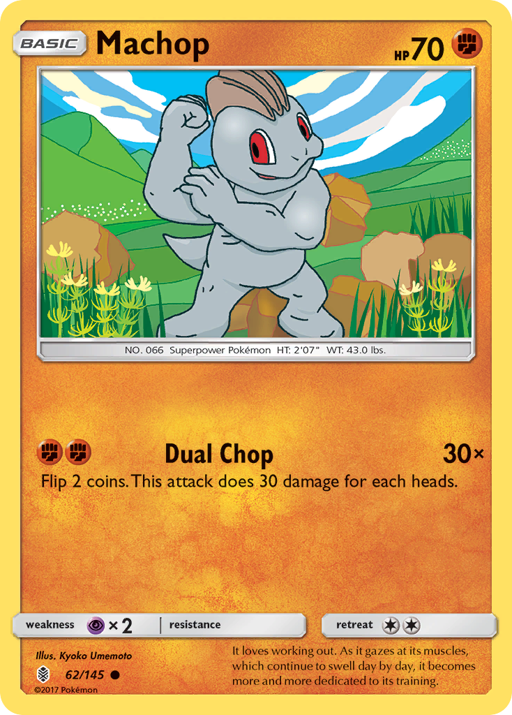 Machop 62 Guardians Rising 2017 Pokemon Card