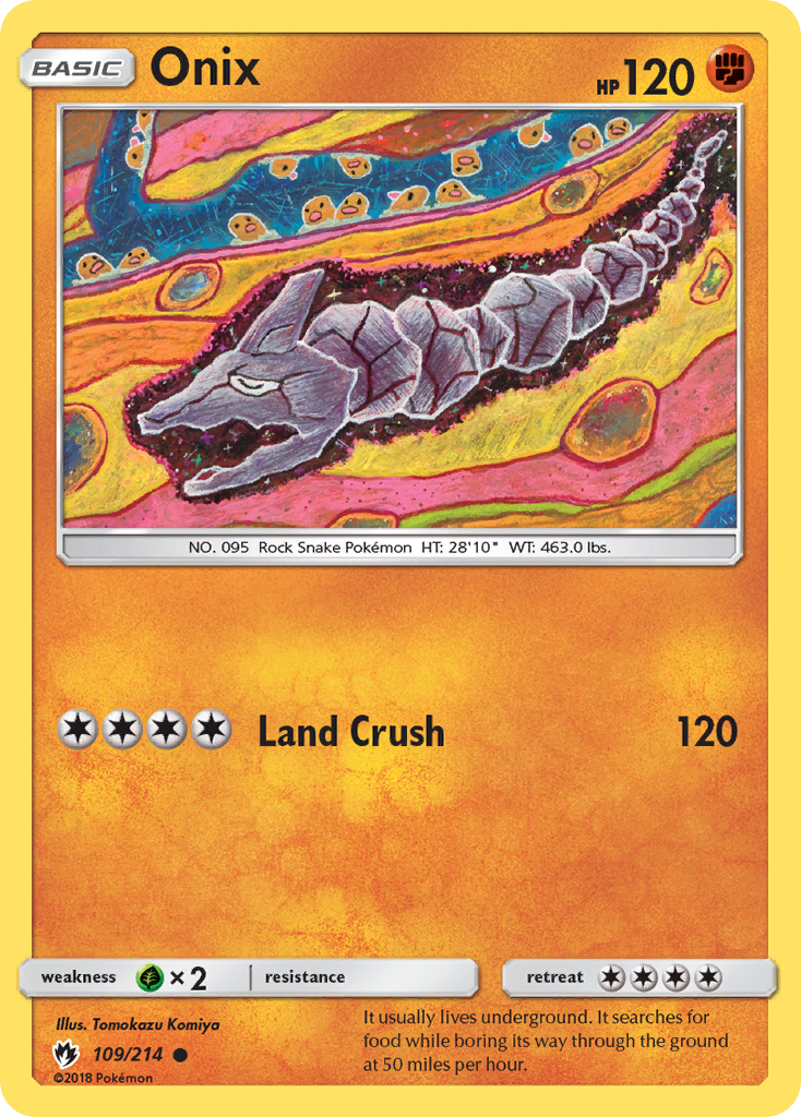 Onix 109 Lost Thunder 2018 Pokemon Card