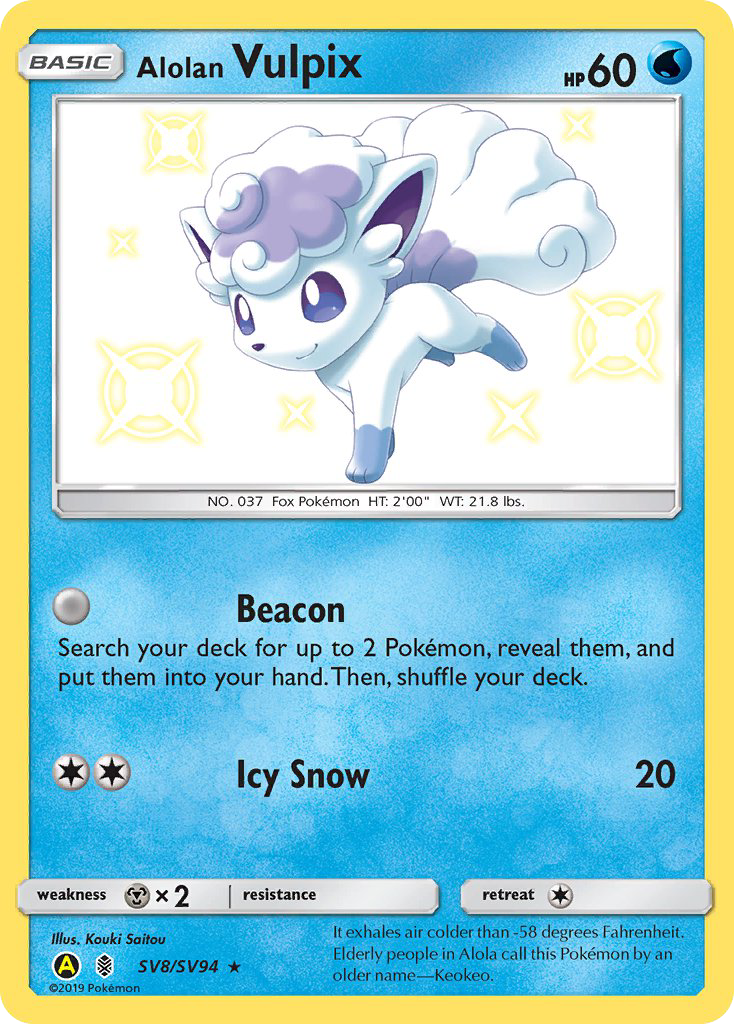 Alolan Vulpix SV8 Shiny Vault 2019 Pokemon Card