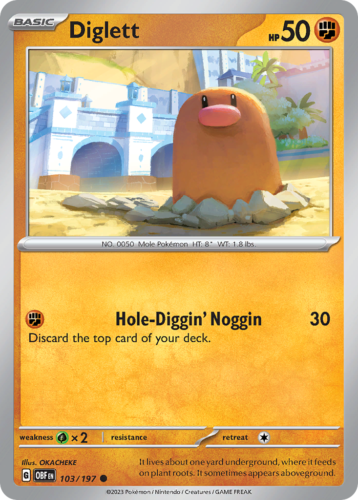 Diglett 103/197 [reversed holofoil] Pokémon kaart